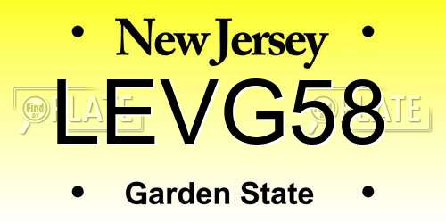 LEVG58 New Jersey License Plate