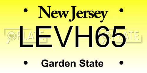 LEVH65 New Jersey License Plate