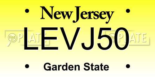 LEVJ50 New Jersey License Plate