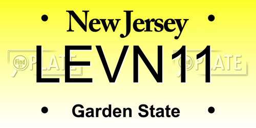 LEVN11 New Jersey License Plate