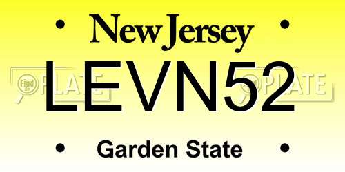LEVN52 New Jersey License Plate