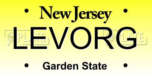 LEVORG New Jersey License Plate