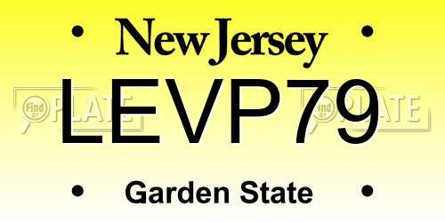 LEVP79 New Jersey License Plate