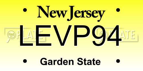 LEVP94 New Jersey License Plate