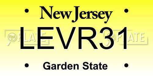 LEVR31 New Jersey License Plate