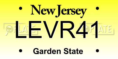 LEVR41 New Jersey License Plate