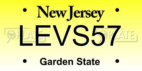 LEVS57 New Jersey License Plate