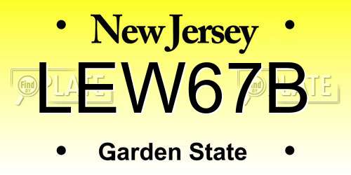 LEW67B New Jersey License Plate