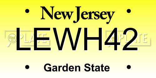 LEWH42 New Jersey License Plate