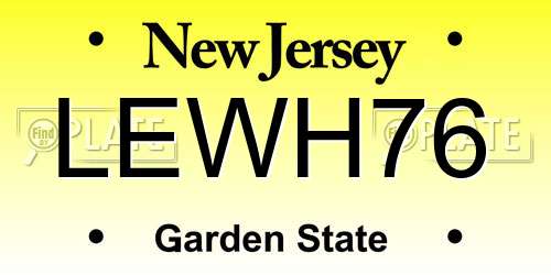 LEWH76 New Jersey License Plate