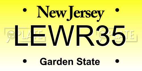 LEWR35 New Jersey License Plate