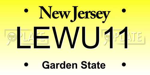 LEWU11 New Jersey License Plate