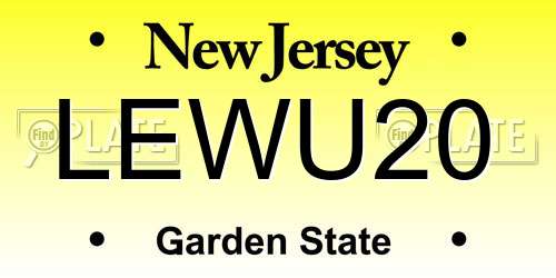 LEWU20 New Jersey License Plate