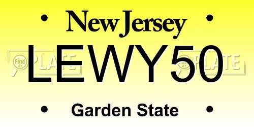 LEWY50 New Jersey License Plate