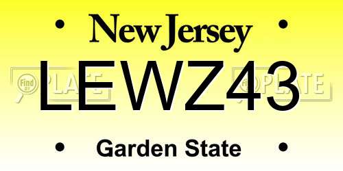 LEWZ43 New Jersey License Plate