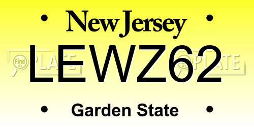 LEWZ62 New Jersey License Plate
