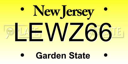 LEWZ66 New Jersey License Plate