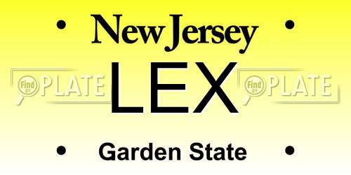 LEX New Jersey License Plate