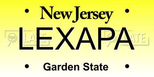 LEXAPA New Jersey License Plate