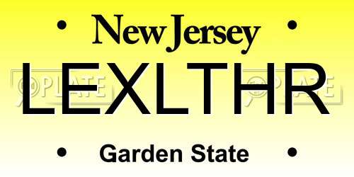 LEXLTHR New Jersey License Plate