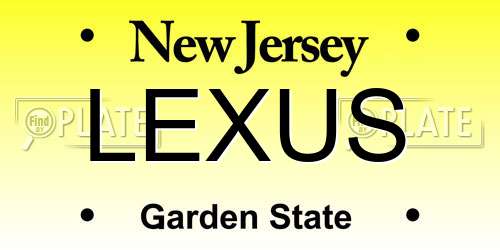 LEXUS New Jersey License Plate
