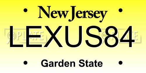 LEXUS84 New Jersey License Plate