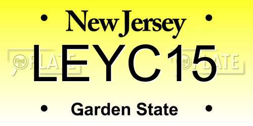LEYC15 New Jersey License Plate