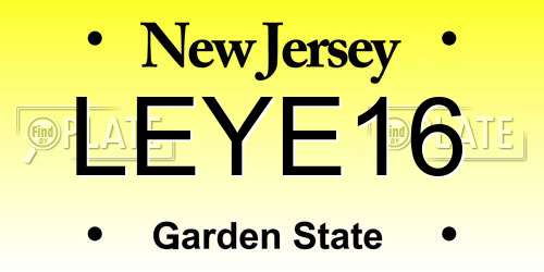 LEYE16 New Jersey License Plate
