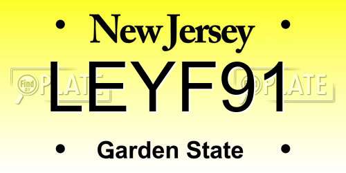 LEYF91 New Jersey License Plate