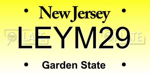 LEYM29 New Jersey License Plate