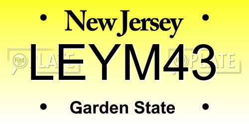 LEYM43 New Jersey License Plate