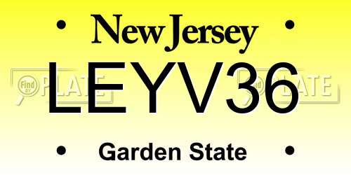 LEYV36 New Jersey License Plate