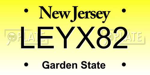 LEYX82 New Jersey License Plate