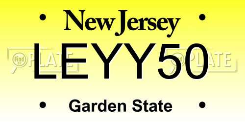 LEYY50 New Jersey License Plate
