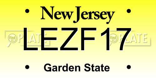 LEZF17 New Jersey License Plate