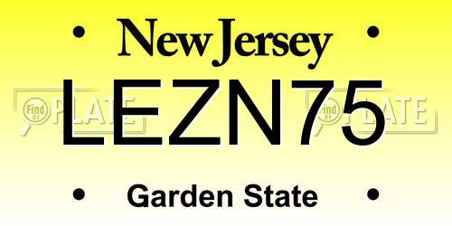 LEZN75 New Jersey License Plate