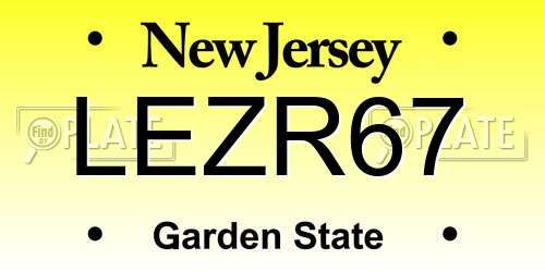 LEZR67 New Jersey License Plate