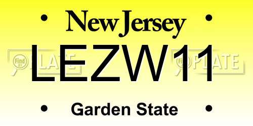LEZW11 New Jersey License Plate