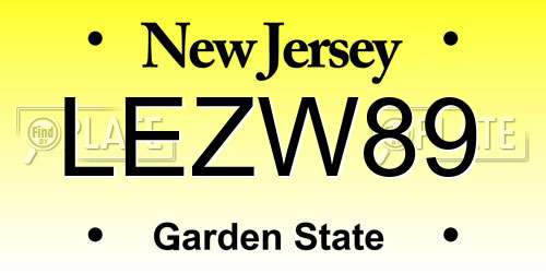 LEZW89 New Jersey License Plate