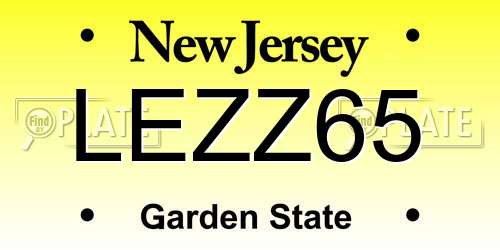 LEZZ65 New Jersey License Plate