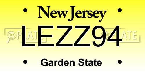 LEZZ94 New Jersey License Plate