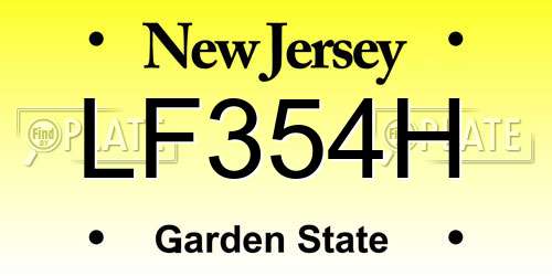 LF354H New Jersey License Plate