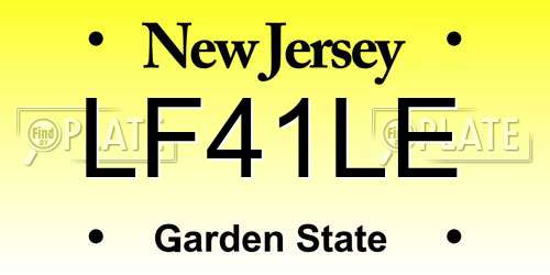 LF41LE New Jersey License Plate