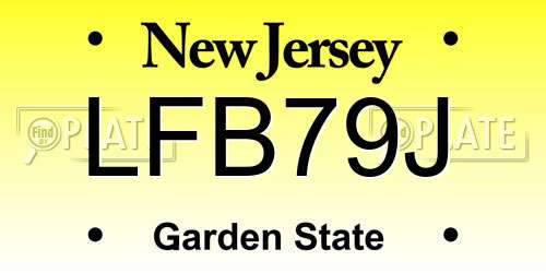 LFB79J New Jersey License Plate