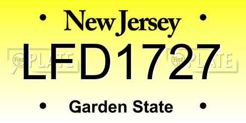 LFD1727 New Jersey License Plate