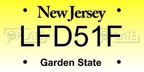 LFD51F New Jersey License Plate