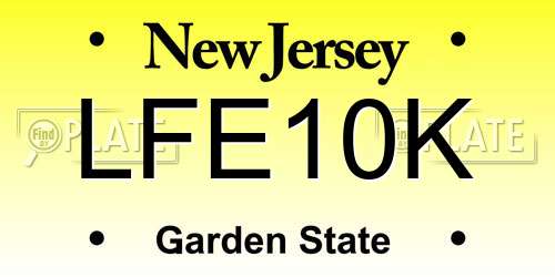 LFE10K New Jersey License Plate