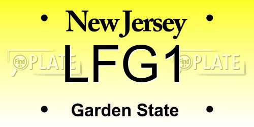 LFG1 New Jersey License Plate