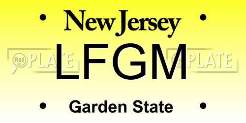 LFGM New Jersey License Plate
