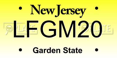 LFGM20 New Jersey License Plate